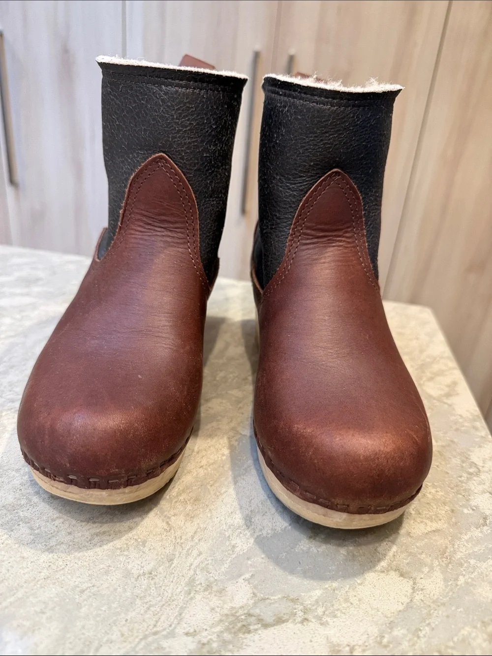 No.6 Store Shearling Clog heeled Boots EUC size 39
